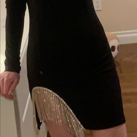 M Adika black fitted dress with diamonds - Picture 5 of 6